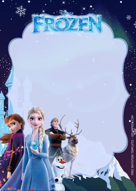 FREE Disney’s Frozen Ice Princess Invitation Templates | Dolanpedia Frozen Invitations Free Templates, Frozen Invitation Card, Frozen Template, Free Frozen Invitations, Frozen Birthday Cards, Elsa Birthday Invitations, Frozen Party Printables, Frozen Party Invitations, Frozen 3rd Birthday