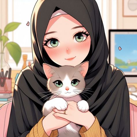 Hijabi Girl Animes, Muslim Girl Cartoon, Cute Hijab Cartoon Wallpaper, Hijab Girls Dp Cartoon, Cartoon Hijab Girl Islam, Anime Vs Cartoon, Pink Flowers Wallpaper, Anime Muslim, Islamic Cartoon