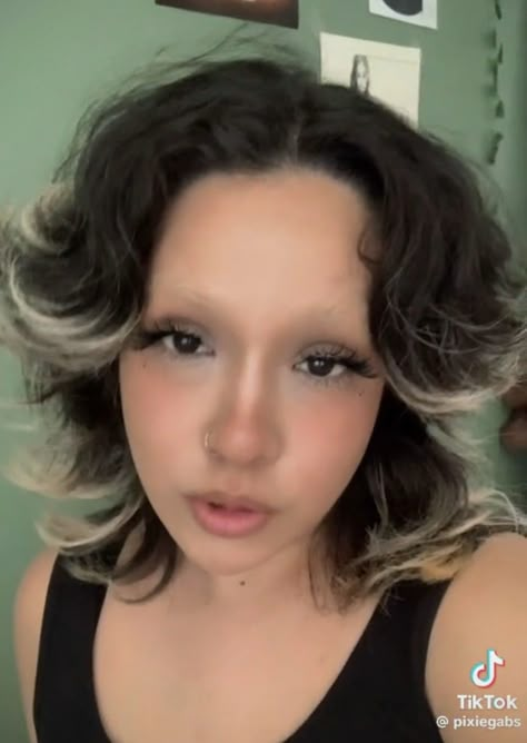 @ pixiegabs on TikTok Long Hair with Frosted Tips, Shag Haircut Long Hair Frosted Tips, Dip Dye Shag Hair, Frost Tips Hair, Frosted Tips Long Hair, Frosted Tips Women Hair, Frosted Tips Hair, Dream Haircut, Frosted Tips, Bleached Tips