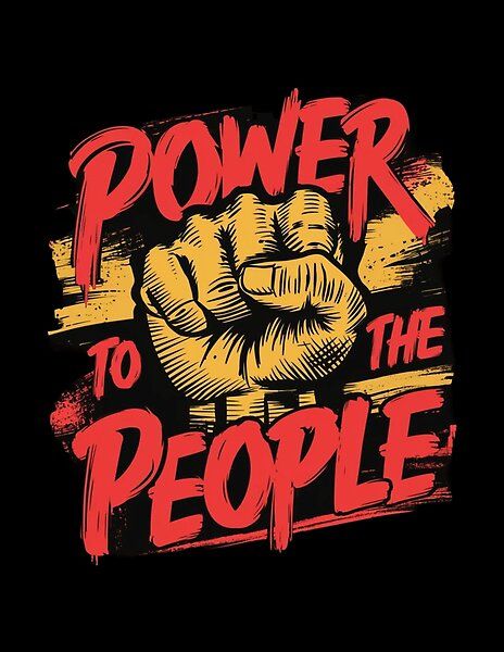 Power to the people  by Redroomowner | Redbubble Power To The People Art, Power To The People Tattoo, Power To The People Poster, Don't Give People Power Over You, Girl Power Poster, T Shirt Print Design, Black Png, Black Shirts, Watercolor Kit