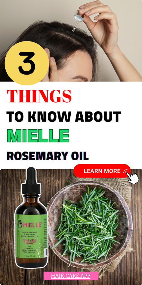 This pin features 3 beauty tips on how to use Mielle Rosemary Oil for hair growth. Although everyone has been raving about this hair product for several years, there're some things you should know about this beauty product before you add it to your shopping list. This hair treatment is pretty universal and can be used for any hair type. Whether you have textured curly hair or your hair is straight, you can grow long healthy hair with this cheap but effective hair remedy Rosemary Mint Oil For Hair, Miele Hair Oil, Diy Mielle Hair Oil, Best Rosemary Oil For Hair Growth, Using Rosemary Oil For Hair Growth, Mielle Rosemary Mint Oil Hair Growth, How To Use Mielle Rosemary Mint Oil, Rosemary And Mint For Hair Growth, Rosemary Mint Hair Growth Spray