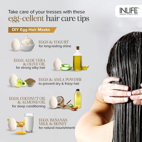 Hair Care Tips Egg Hair, Egg Hair Mask, Hair Smoothening, Soft Shiny Hair, Egg For Hair, Homemade Hair Treatments, Stop Hair Breakage, Dry Frizzy Hair, Dry And Damaged Hair