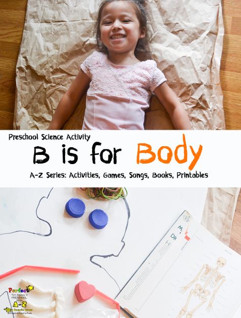 Letter of the Week A-Z Series: B is for Body Preschool Science Activity - Letter B Activities, Educational Activities For Toddlers, Preschool Supplies, Body Preschool, Preschool Science Activities, Number Bonds, Toddler Education, Science Activity, Alphabet Activities Preschool