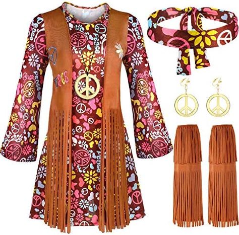 Halloween Indian, Headband Dress, Classy Halloween, Classic Halloween Costumes, 70s Outfits, Estilo Hippie, Disco Dress, Hippie Costume, 70s Era