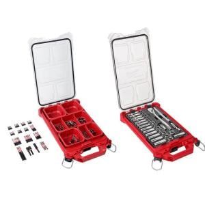 Milwaukee 3/8 in. Drive SAE Ratchet and Socket Mechanics Tool Set with Packout Case (28-Piece)-48-22-9481 - The Home Depot Geometry Help, Ratchet Tool, Mechanics Tool Set, Clear Top, Milwaukee Tools, Modular Storage, Mechanic Tools, Combo Kit, Socket Set