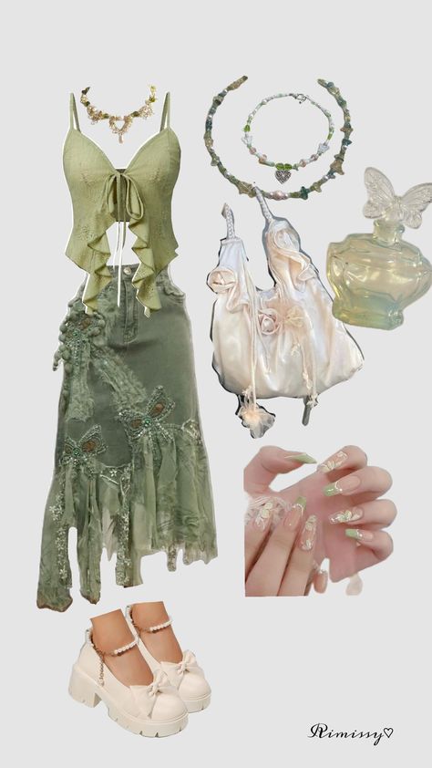 Water Goddess Outfit, Aquarius Venus Style Outfits, Nymph Outfits, Fairy Outfits Aesthetic, Pisces Outfits Aesthetic, Garden Fairy Aesthetic Outfit, Winter Fairy Outfit, Persephone Aesthetic Outfit, Sirencore Outfits