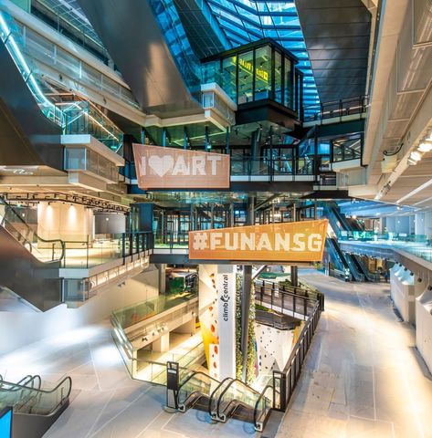 The New Funan Mall is Both IG-Worthy & High-Tech - Goody Feed Funan Mall, Singapore Shopping, Tourist Information Center, Shopping Mall Interior, Mall Plaza, Mall Interior, Shopping Mall Design, Indoor Rock Climbing, Visit Singapore