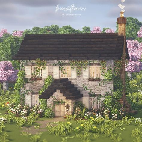 Minecraft Farm House, Cottage Minecraft, Cottage Core Minecraft House, Minecraft City Buildings, English Farmhouse, Minecraft Houses Blueprints, Aesthetic Cottage, Minecraft Interior Design, Any Pronouns