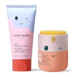 Skin Care For 9-10 Years, Ever Eden Kids Skincare, Everdeen Skincare Kids, Kids Skin Care Products, Sephora Skin Care For Kids, Skin Care For Kids, Skincare For Kids, Fun Skincare, Cloud Face