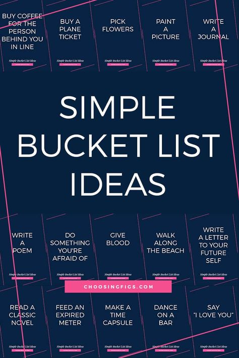 SIMPLE BUCKET LIST IDEAS | This is a list of 50 easy bucket list ideas that are mostly free (or cost very little) and quick. Things you could accomplish in a day, an afternoon, an hour, or even a single minute. They're ideas for those times when you're looking for a quick win or want to feel accomplished and they will all leave you feeling good about yourself. Simple Bucket List Ideas, Simple Bucket List, New York Tips, Bucket List Ideas For Women, Life Goals List, Life Goals Quotes, Bucket List Life, Goal List, Life Goals Pictures