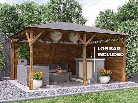 Dunster House, Gazebo Bar, Wooden Garden Gazebo, Garden Bar Shed, Outdoor Garden Bar, Garden Bars, Bar Shed, Summer House Garden, Pub Sheds