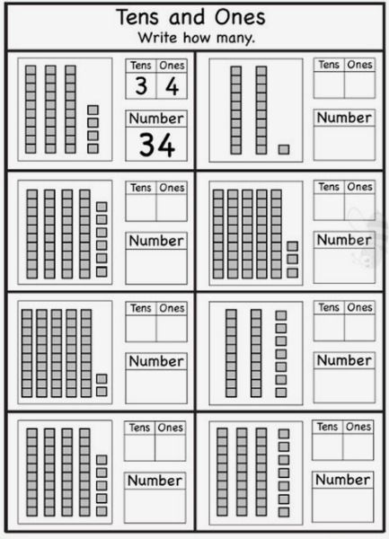 Count by Ones and by Tens Tens And Ones Worksheet Grade 1, Ones Tens Hundreds Chart, Tens And Ones Worksheet, Counting By Tens, Tens And Units, Math Expressions, Homework Activities, Math Sheets, Hundreds Chart