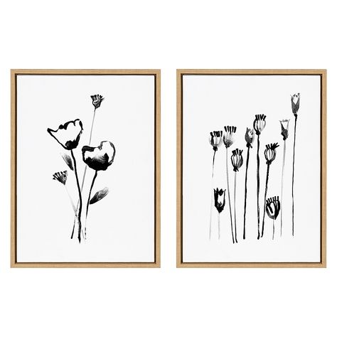 Kate And Laurel Sylvie Wildflowers 24-Inch X 18-Inch Canvas Wall Art (Set Of 2) - Brighten up your space with the Kate and Laurel Sylvie Wildflowers Framed Canvas Wall Art. Each print flaunts a simple, yet captivating botanical design that will add a vibrant, natural feel to your bedroom or office decor. - living room decor White Wildflowers, Botanical Wall Decor, Bedroom Nursery, Floral Prints Art, Canvas Wall Art Set, Seed Pods, Bright Gold, Botanical Wall Art, Art Print Set