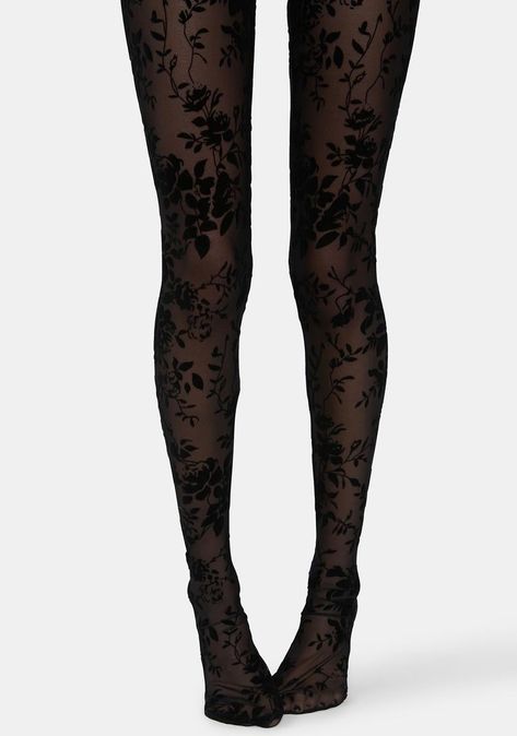 Embroidered Tights, Black Lace Tights, Goth Tights, Funky Tights, Cool Tights, Pattern Tights, Floral Tights, Cute Tights, Mode Kawaii