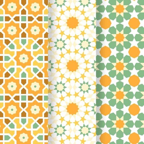 Flat arabic pattern collection Free Vect... | Free Vector #Freepik #freevector #background #pattern #wallpaper #arabic Arabian Pattern Design, Arabi Design, Wallpaper Arabic, Arabic Pattern Design, Arabian Pattern, Book Decorations, Transparent Bags, Ramadan Cards, Fabric Print Design