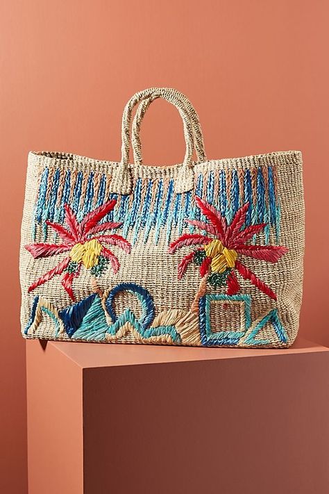 Aranaz Elise Embroidered Tote Bag Stitches Design, Crochet African Flowers, Bags Patterns, Best Travel Accessories, Embroidered Tote Bag, Bag Designs, Embroidered Tote, Patterns Ideas, Jute Bags