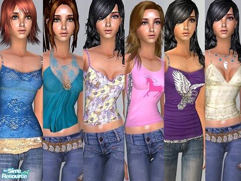 GS Emilie's The GS Teen Collection Sims 4 Cc 00s Clothes, Sims2 Cc Clothing, Sims 2 2000s Cc, Sims 3 Y2k Cc, Sims 3 Cc Clothes Y2k, Sims 2 Y2k Cc, Sims 4 Cc 2000s Clothes, Sims Icon, Sims 2 Hair Cc