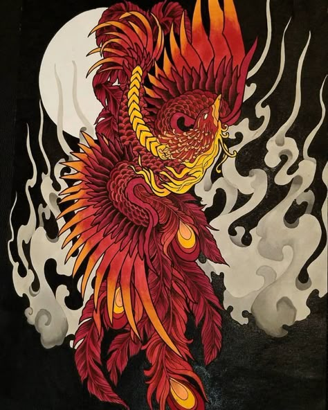 Japanese Phoenix Tattoo, Fenix Tattoo, Small Phoenix Tattoos, Rooster Tattoo, Full Hand Tattoo, Game Of Thrones Tattoo, Phoenix Tattoo Design, Angel Tattoo Designs, Traditional Japanese Tattoos