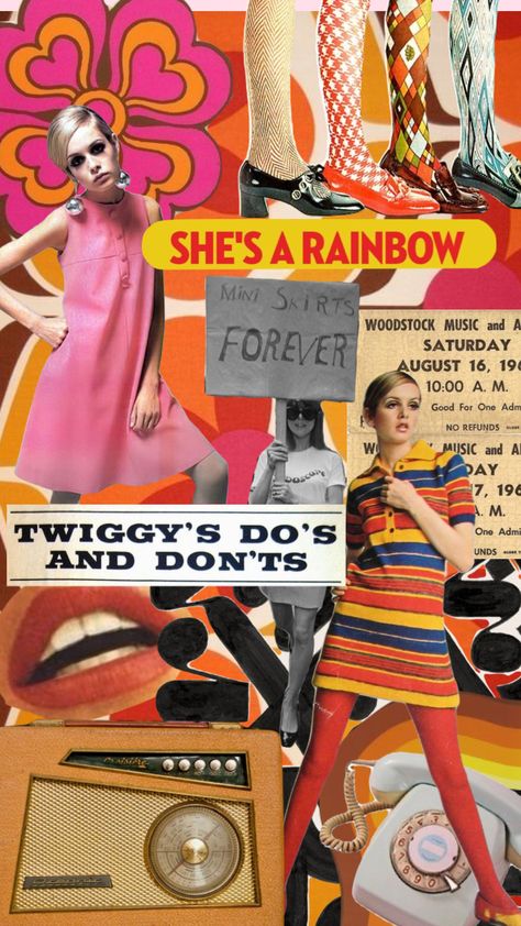 Twiggy 60s, She's A Rainbow, Woodstock Music, Novel Ideas, 70s Aesthetic, 60s Mod, Art Party, 60s Fashion, Old Money