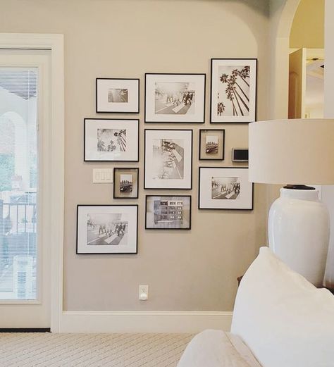 Megan Hauze Interiors - Decorating & Staging on Instagram: "I love how this simple gallery wall helps to disguise the thermostat and light switches on this bedroom wall. I like using similar frames in different sizes for a clean look. Now my client can fill the frames with all of her little loves 😍😍😍 . . . . . #gallerywall #gallery #pictures #bedroomdesign #bedroom #masterbedroom #texashome #texas #texasliving #texasdesigner #texasdesign #texasdecorating #texasdecorator #texasstaging #texasst Gallery Wall To Hide Thermostat, Wall Decor With Thermostat, Gallery Wall With Light Switch, Hallway Wall Decor Around Thermostat, Gallery Wall Around Light Switch, Gallery Wall With Thermostat, Wall With Thermostat Decor, Gallery Wall Around Thermostat, Thermostat Wall Decor