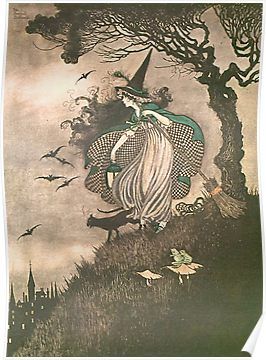 Ida Rentoul Outhwaite, Imprimibles Halloween, Witch Girl, Elves And Fairies, Grimm Fairy Tales, Vintage Witch, Vintage Fairies, Halloween Illustration, House Drawing