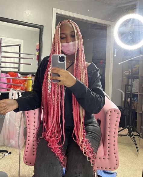 Pink Box Braids, Peekaboo Hair Colors, Peekaboo Hair, Blonde Braids, Box Braids Hairstyles For Black Women, Braids Hairstyles Pictures, Cute Box Braids Hairstyles, Pretty Braided Hairstyles, Girls Hairstyles Braids