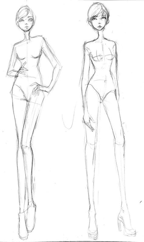 Model body . Mode Poses, Fashion Croquis, Illustration Tutorial, Fashion Figure Drawing, Model Sketch, Body Sketches, Fashion Templates, Fashion Sketchbook, Drawing Templates