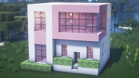 Simple House Design In Minecraft, Mincraft Idea Houses Preppy, Really Easy Minecraft Houses, How To Minecraft Houses, How To Build Modern House Minecraft, Minecraft Mansions Easy, Mincraft Idea Houses Cute Easy, Hello Kitty Minecraft House Tutorial, Minecraft House How To Build