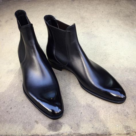 Black Leather Chelsea Boots, Mens Dress Boots, Ankle Boots Dress, Gentleman Shoes, High Ankle Boots, Shoe Design, Chelsea Boots Men, Men's Shoe, Real Men