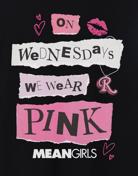 Dive into the Mean Girls vibe with our super cool Pink Wednesdays Women's Black Short-Sleeved T-Shirt! It's all about comfort and style with 100% cotton and officially licensed goodness. The short sleeves and crew neck give it that chill vibe, perfect for any day out. But here's the real kicker – we've got the iconic Burn Book style going on, featuring the classic quote 'On Wednesdays we wear pink.' Can you say fetch? This tee is a total must for any Mean Girls fan. Spice up your wardrobe with t Mean Girls Party, Mean Girls Aesthetic, Mean Girl Quotes, Whatsapp Theme, Wednesdays We Wear Pink, Girly Movies, Classic Quotes, Womens Black Shorts, Pink Quotes