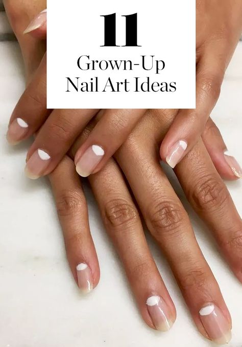 Discover 11 totally grown-up nail art designs you can wear every day. At Home Nail Art, Sns Nails Colors, Modern Nail Art, Crazy Nail Art, Popular Nail Art, Modern Nails, Art Design Ideas, Pretty Nail Designs, Crazy Nails