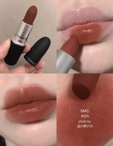 Dark Peach Lipstick, Mac Makeup Lipstick, Aesthetic Lipstick, Jungkook Fashion, Mac Lipstick Shades, Peach Makeup, Retro Makeup, Makeup Accesories, Lip Makeup Tutorial