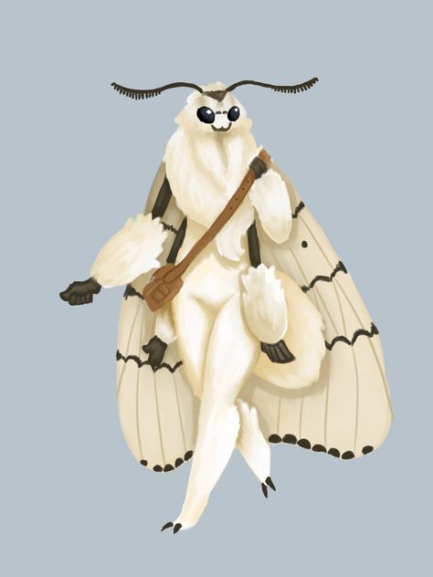 Yet another OC, her name is Montriesla! Mothman Oc, Insect People, Fantasy Bugs, Venezuelan Poodle Moth, Bug People, Character Challenge, Anthro Moth, Cute Moth, Dragon's Dogma