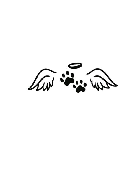 Lost Pet Tattoo Cats, Angel Dog Drawing, Dog Memorial Tattoos Small, Fii Puternic, Dog Paw Drawing, Tattoo Gato, Rottweiler Tattoo, Tatoo Dog, Pet Memorial Tattoo