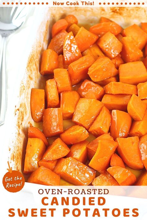 Roasted Candied Sweet Potatoes, Candied Yams With Maple Syrup, Sweet Potato Oven Baked, Baked Yams Oven, Candied Yams In Oven, Baked Sweet Potatoes In The Oven, Baked Candied Sweet Potatoes, Glazed Yams, Candied Sweet Potatoes Baked