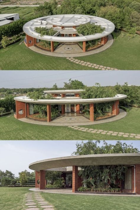 The Ring House Circular House, Circular Buildings, Round Building, Coconut Bowls, Concept Models Architecture, Architecture Concept Drawings, House Studio, Green Architecture, Architecture Design Concept