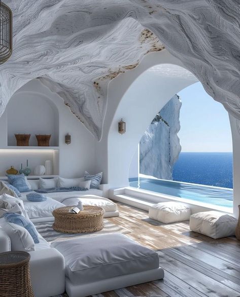 Greece House, Santorini House, Ocean Collection, House Inspo, Dream Home Design, Luxury House, Inspired Homes, Summer House, Future House