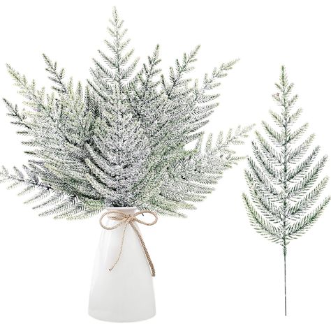 PRICES MAY VARY. [PACKAGE & SIZE]：Includes 30 snow frosted artificial pine branches(Vase not included), the length of this artificial red berry pine branch is about 10.9inch,adequate enough to match many holiday ornaments and satisfy your diverse. [PREMIUM MATERIAL]: These Christmas snowy greenery leaves are made of high quality plastic, inside the stem is iron wire. They can be slightly bent and shape according to your needs. [WIDELY APPLICATION]: The faux pine needles are suitable for vase, DI Baby It’s Cold Outside Table Decor, Small Christmas Tree Centerpieces, Winter Themed Baby Shower Centerpieces, Baby It’s Cold Outside Baby Shower Theme Boy Centerpiece, Baby It’s Cold Outside Centerpieces, Baby It’s Cold Outside Baby Shower Theme Centerpiece, Simple Christmas Party Decorations, White Christmas Floral Arrangements, Neutral Christmas Table Decor