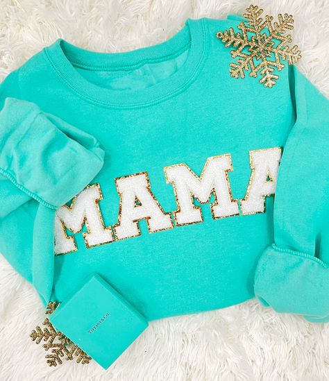 Mama/Mom Letter Patch Crewneck Sweatshirt – United Monograms