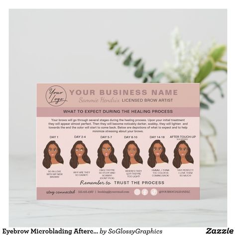 Eyebrow Microblading Aftercare Instructions Card Microblading Aftercare, Ombre Eyebrows, Eyebrow Tools, Eyebrow Microblading, Brow Artist, Microblading Eyebrows, Perfect Brows, Almost Perfect, Personal Business Cards