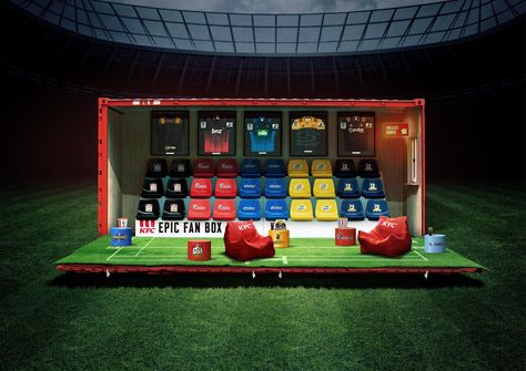 KFC Epic Fan Box :: Behance Experiential Marketing Events, Experiential Marketing, Projection Screen, House Fan, Event Activities, Environmental Design, Event Marketing, Booth Design, Stage Design