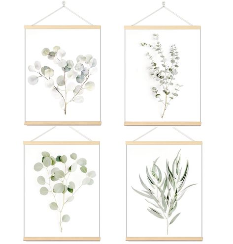 PRICES MAY VARY. ✅ What You Will Get: Boho plant wall hanging poster kit included: 10x12 inches botanical wall print picture x 4pcs, solid wood poster hanger x 4 set, traceless nail and fixed batten. This is a beautiful minimalist canvas art wall decor, I believe it will bring you fun!exchange services. ✅ Applicable Occasions: Botanical canvas poster can be used for a variety of occasions: sage green boho room decor, aesthetic bedroom wall print decor, living room wall canvas decor, vintage styl Plant Art Painting, Leaves Pictures, Pictures Room Decor, Minimalist Canvas Art, Picture Room Decor, Bedroom Decor Wall Art, Bedroom Decor Wall, Plant Wall Decor, Feuille Eucalyptus