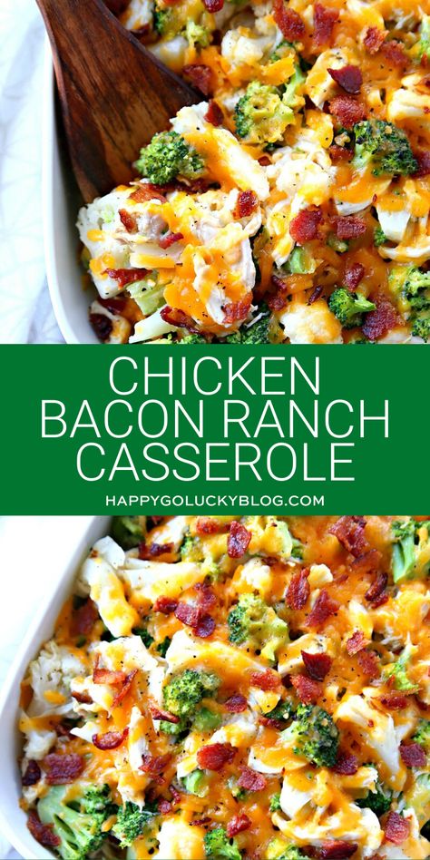 Bacon Ranch Casserole, Ranch Casserole, Chicken Bacon Ranch Casserole, Low Carb Easy, Low Carb Low Fat Recipes, Diner Recept, Perfect Dinner, Low Carb Diets, Chicken Bacon Ranch