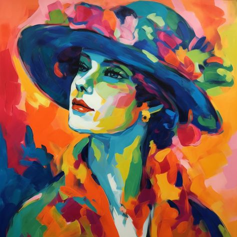 Portrait Palette, Ks3 Art, Face Art Painting, Fauvist Art, Fauvism Art, Portrait Artists, Oil Painting Woman, Perspective Drawing Architecture, Tableau Pop Art