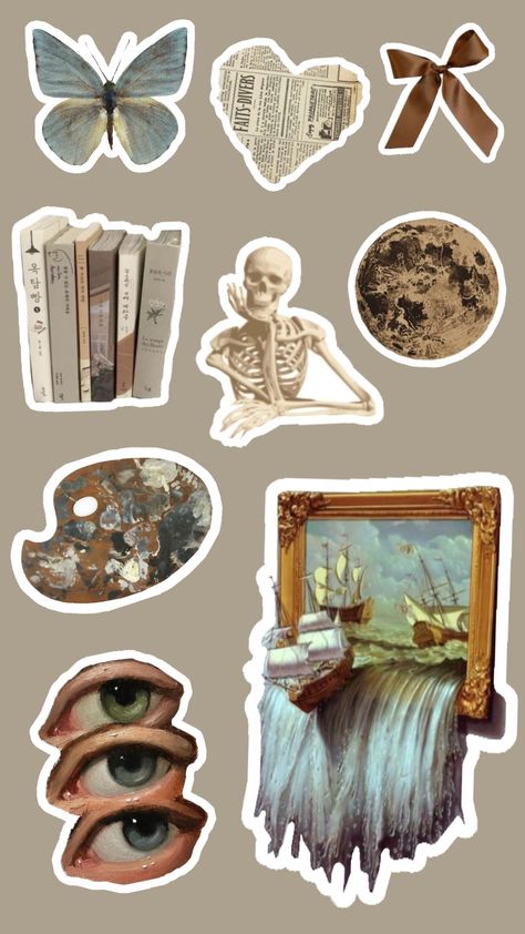 #vintage #academia #art #painting #stickers #shuffleslay Vintage Digital Stickers, Light Academia Stickers Printable, Art Deco Stickers, Collage Stickers Vintage, Collage Stickers Aesthetic, Vintage Stickers For Journal, Vintage Stickers Printables, Journal Printables Stickers Aesthetic, Shuffles Stickers