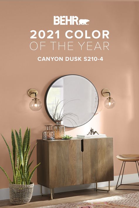 Introducing the BEHR® 2021 Color of the Year, Canyon Dusk S210-4. A color as versatile and stylish as you are. It’s the perfect hue for any decorating style, from rustic to modern. Use it as trim, accent, or even stand-alone color on your walls - no matter where you use it, Canyon Dusk’s versatility guarantees you’ll stay grounded in elevated comfort. This year, let’s paint with Canyon Dusk S210-4. Click to see more. Behr Canyon Dusk Painting, Canyon Ridge Paint Color, Canyon Dusk Behr Paint, Canyon Dusk Behr, Kitchen Alcove, Paint Colors Of The Year, Dive Into A Good Book, 2021 Color Of The Year, Design Squad