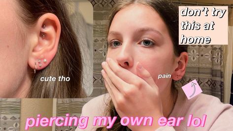 go watch my new youtube video! How To Pierce Your Ears At Home, Ears Pierced, Youtube Video, Ear Piercings, Working Out, Youtube Videos, At Home