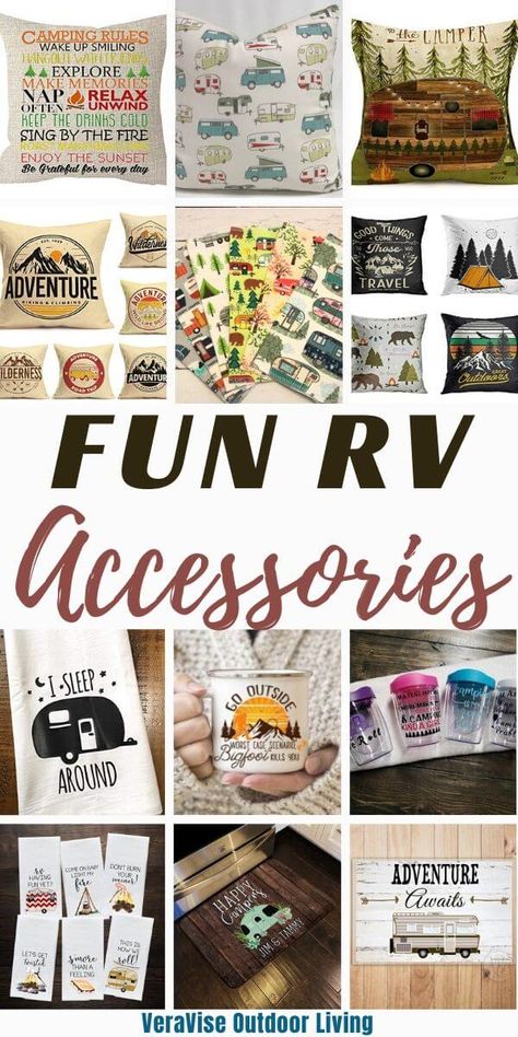 Fun Rv Decor, Rv Crafts Diy Projects, Camping Decorations Outdoor, Camper Set Up Ideas Outside, Camper Home Decor, Vintage Camper Decorating Ideas, Rv Decorating Ideas Outdoors, New Camper Decorating Ideas, Outdoor Camper Decor