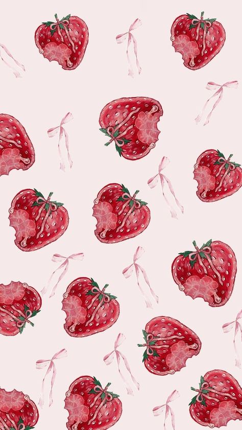 strawberry and bow wallpaper idea Strawberry Wallpaper, Wallpers Pink, Mushroom Wallpaper, Iphone Wallpaper Classy, Cute Laptop Wallpaper, Pretty Phone Wallpaper, Cute Tumblr Wallpaper, Mac Wallpaper, Iphone Wallpaper Photos