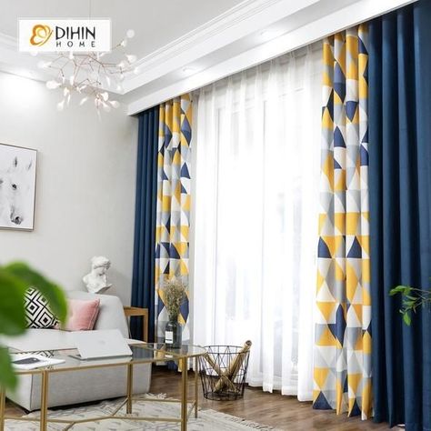 IDEAS TO REDECORATE YOUR LIVING ROOM. – In-house designer Week Workout, Curtain For Living Room, Yellow Curtains, Plain Curtains, White Sheer Curtains, Room Painting, Living Room Decor Curtains, Blue Curtains, Curtains Living